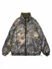 Reversible Camouflage Stand Collar Puffer Jacket sold by Thesupermade