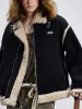 Fur Collar Zip Up Sherpa-Lined Jacket sold by Thesupermade
