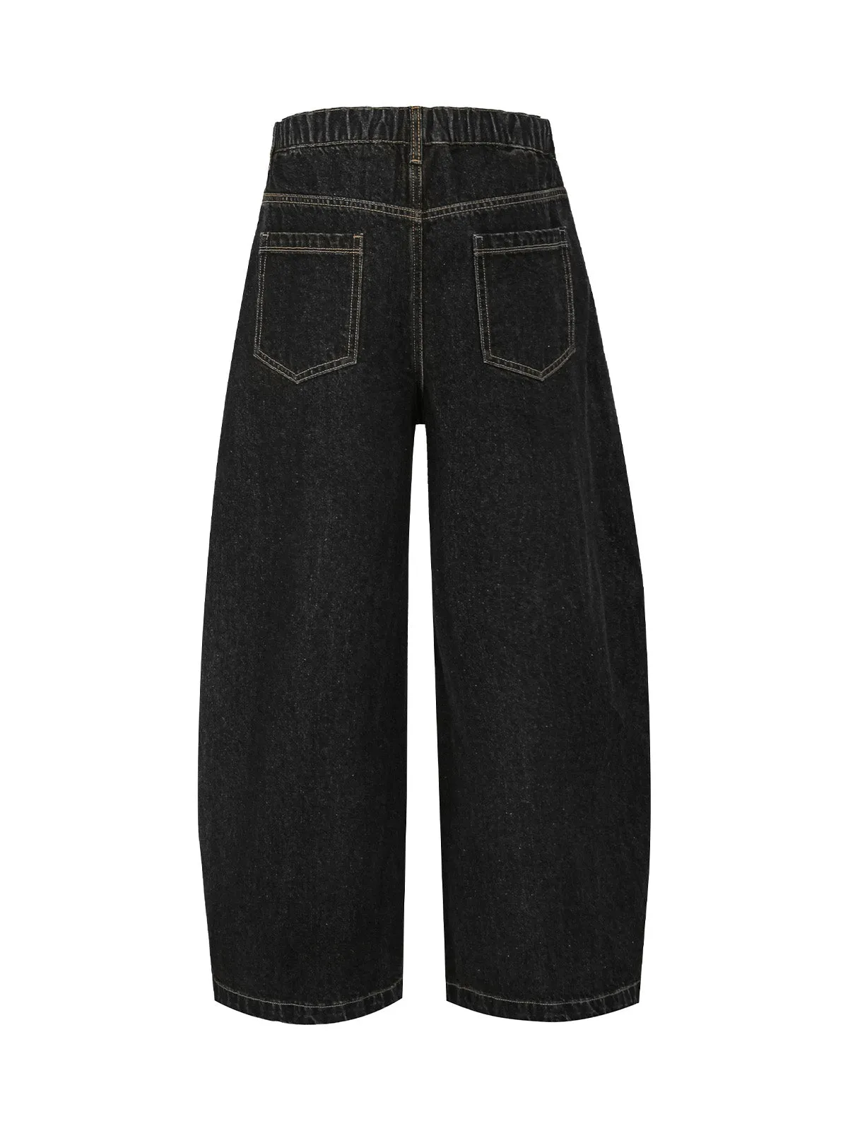 Patchwork Plaid Pleated Baggy Barrel Jeans - 2334 sold by Thesupermade product image thumbnail 2