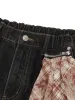 Patchwork Plaid Pleated Baggy Barrel Jeans - 2334 sold by Thesupermade