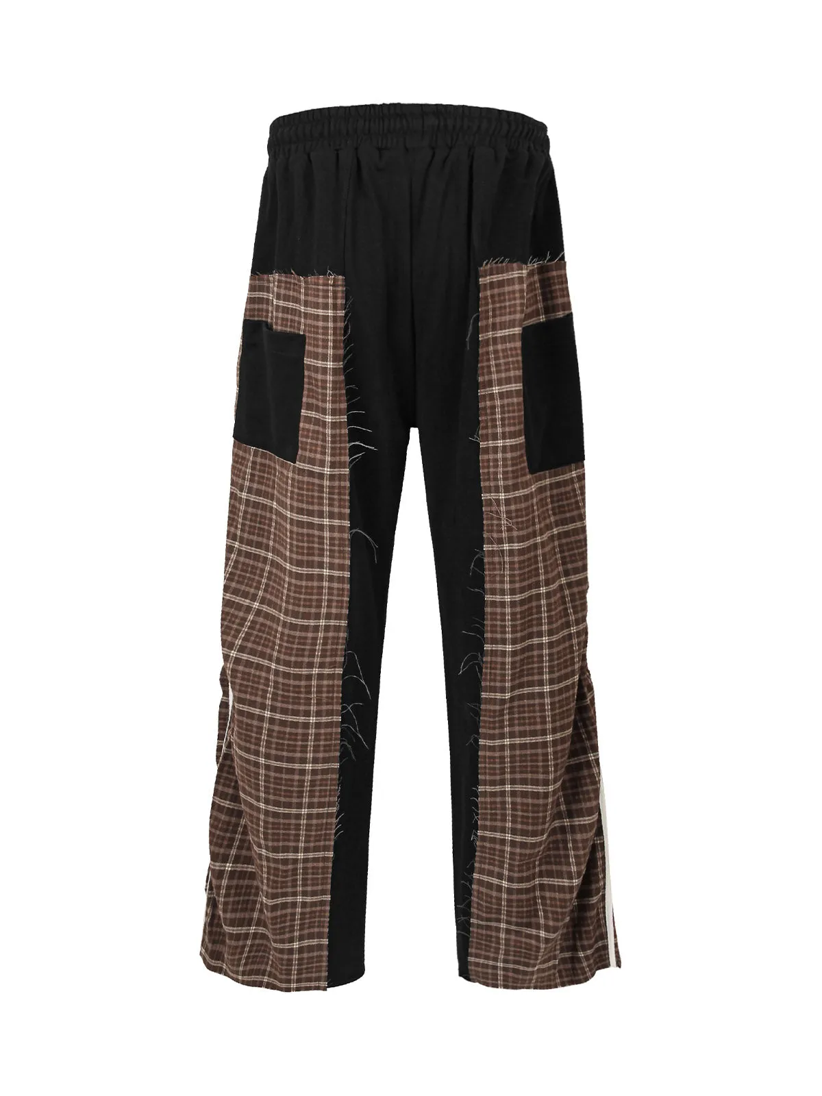 Plaid Patchwork Drawstring Sweatpants sold by Thesupermade product image thumbnail 2
