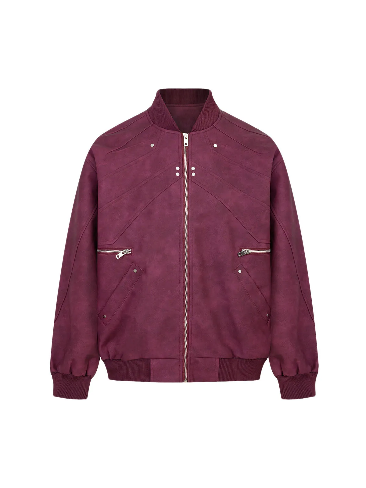 Deconstructed Zip Up Leather Bomber Jacket sold by Thesupermade product image thumbnail 3