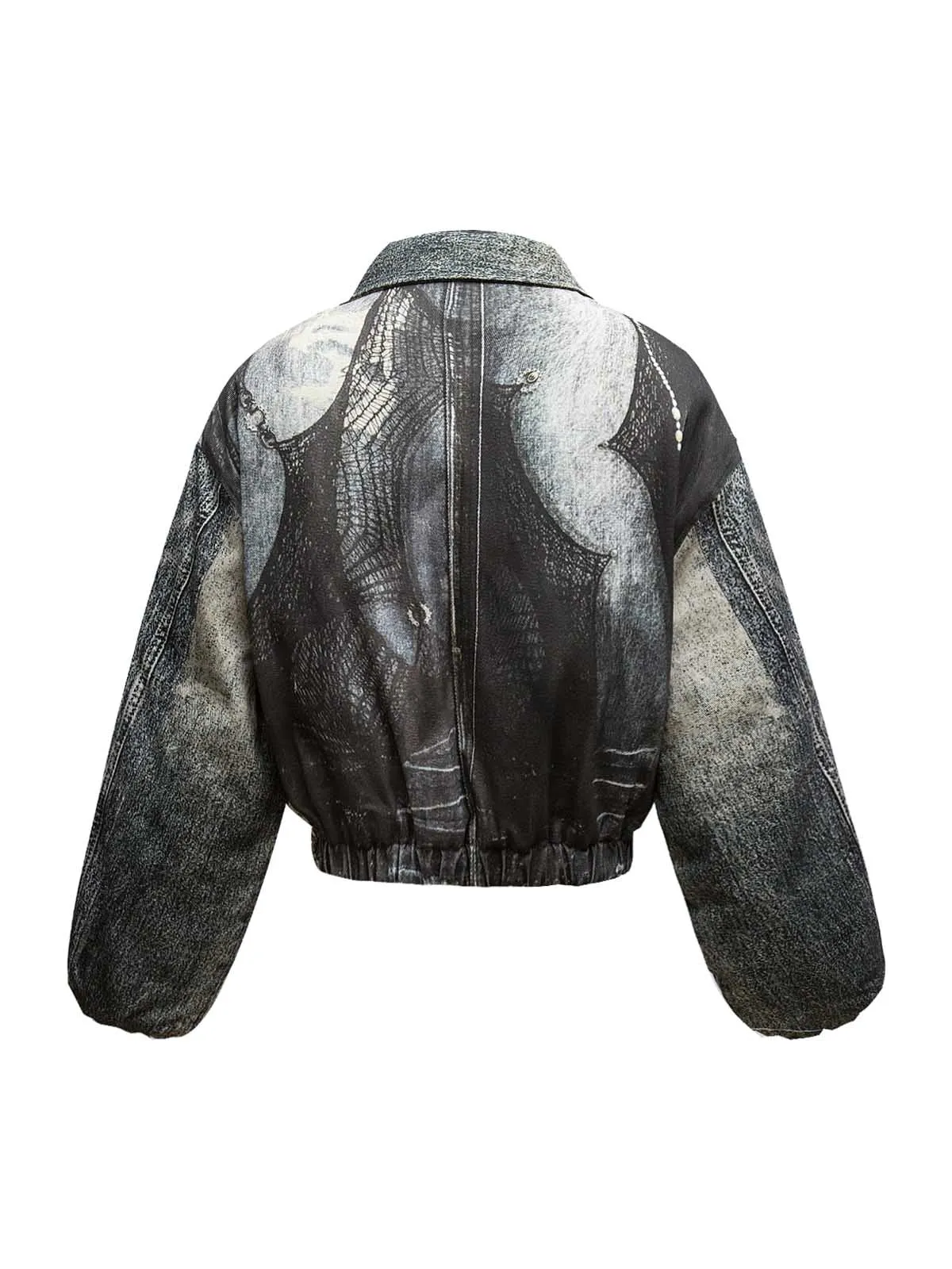 Gradient Ink-Splashed Quilted Bomber Jacket - 2266 sold by Thesupermade product image thumbnail 2