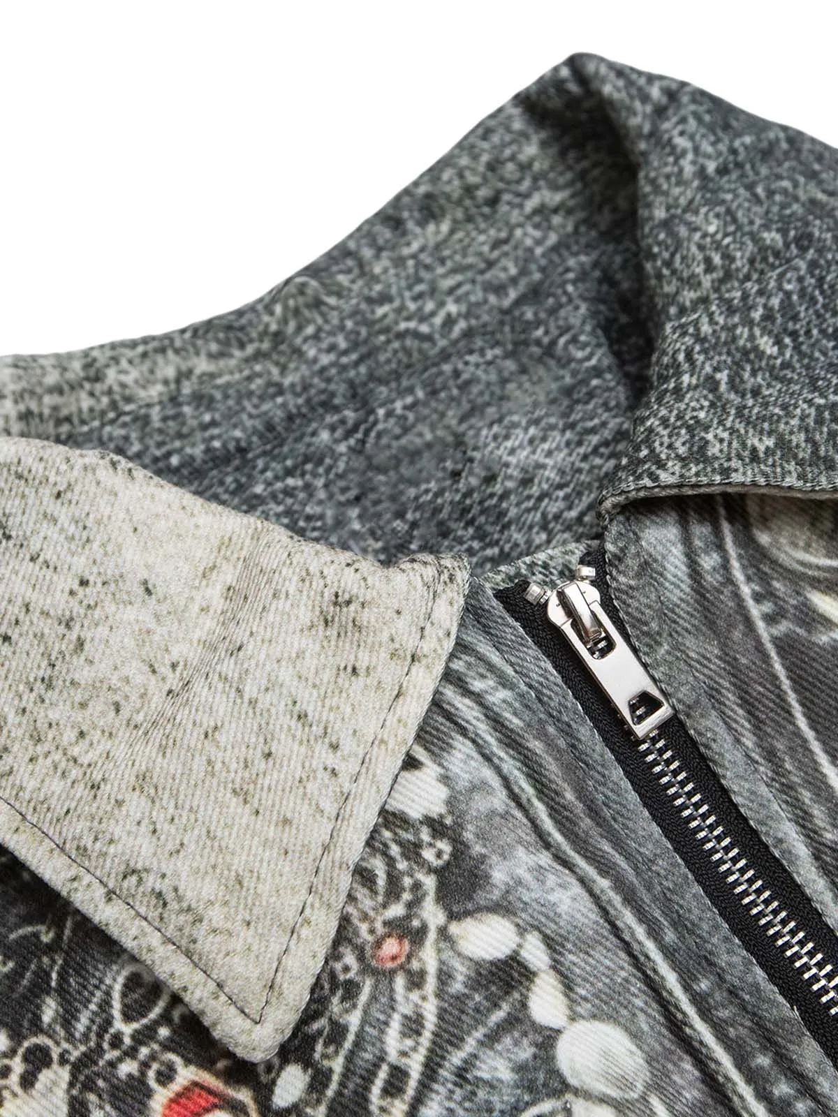 Gradient Ink-Splashed Quilted Bomber Jacket - 2266 sold by Thesupermade product image thumbnail 4