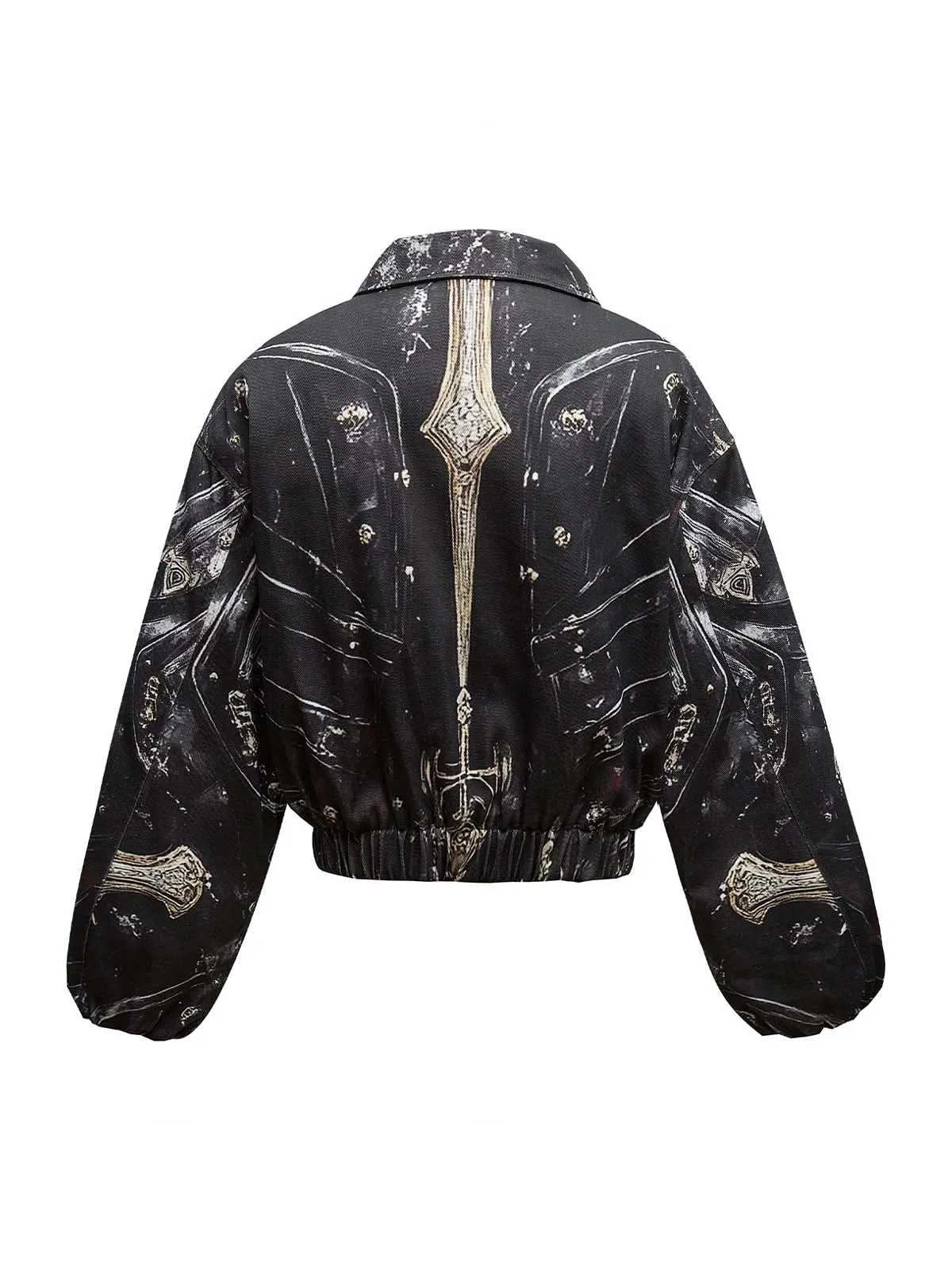 Cross Printed Zip Up Quilted Bomber Jacket sold by Thesupermade product image thumbnail 2