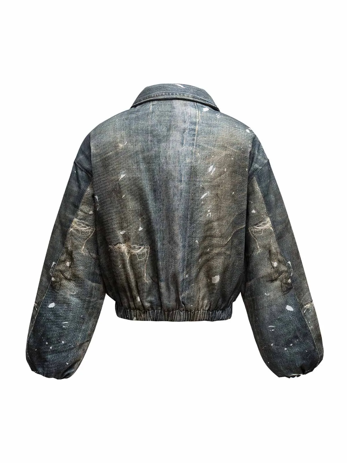 Chain Printed Zip Up Quilted Bomber Jacket sold by Thesupermade product image thumbnail 2