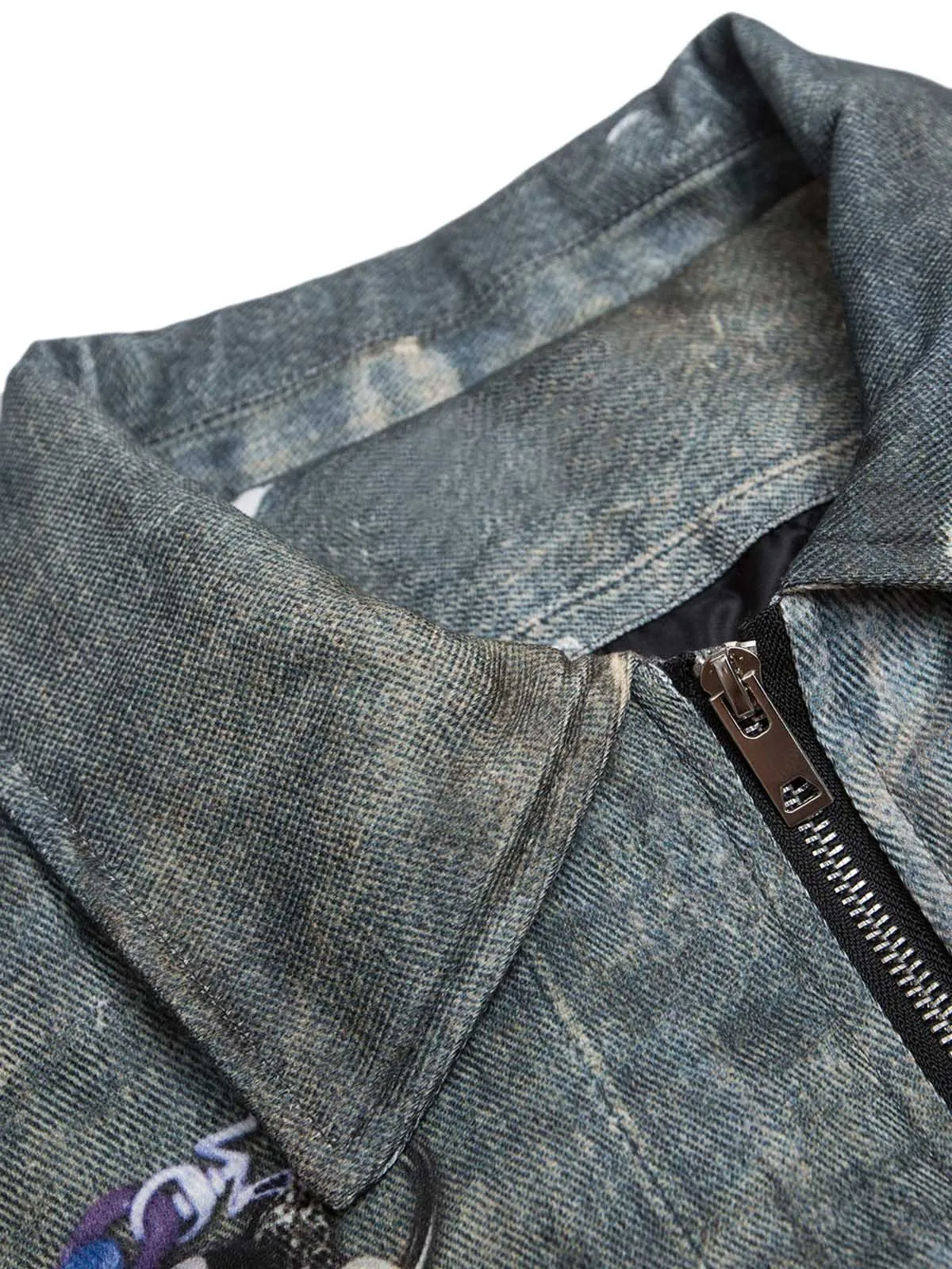 Chain Printed Zip Up Quilted Bomber Jacket sold by Thesupermade product image thumbnail 3