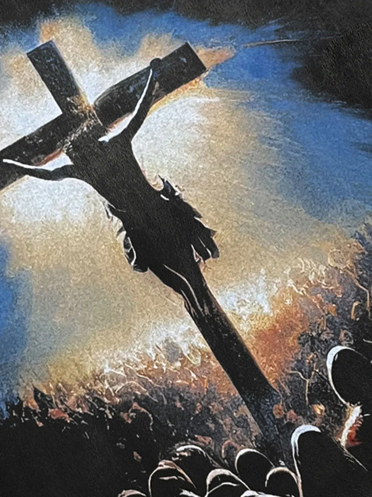Jesus' Crucifixion Print Washed Sweatshirt sold by Thesupermade product image thumbnail 3