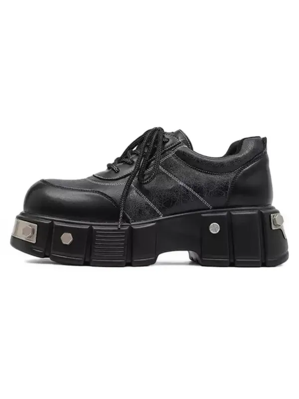 Metal Plate Chunky Leather Shoes sold by Thesupermade