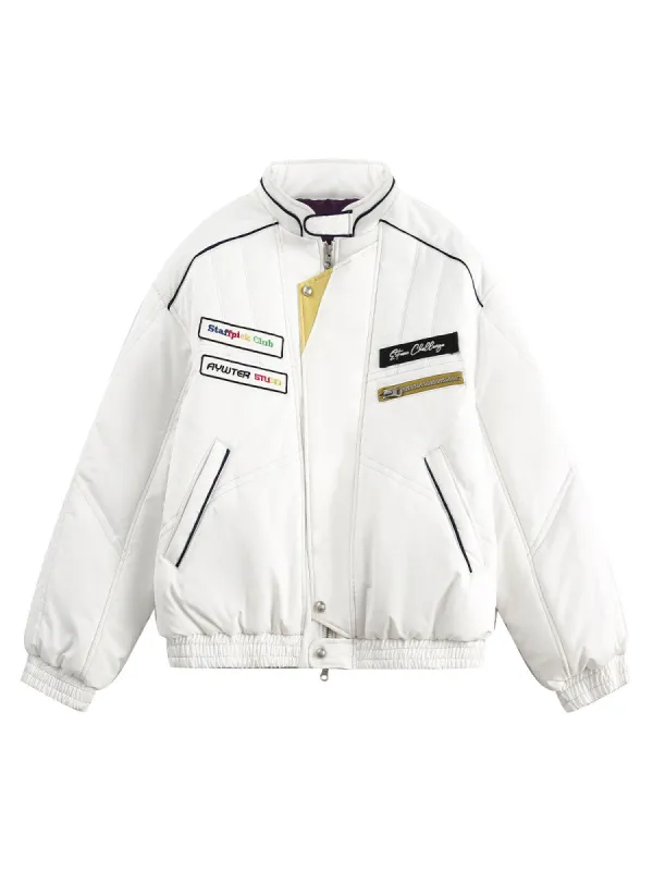 Embroidery Double-ended Zipper Bomber Jacket sold by Thesupermade