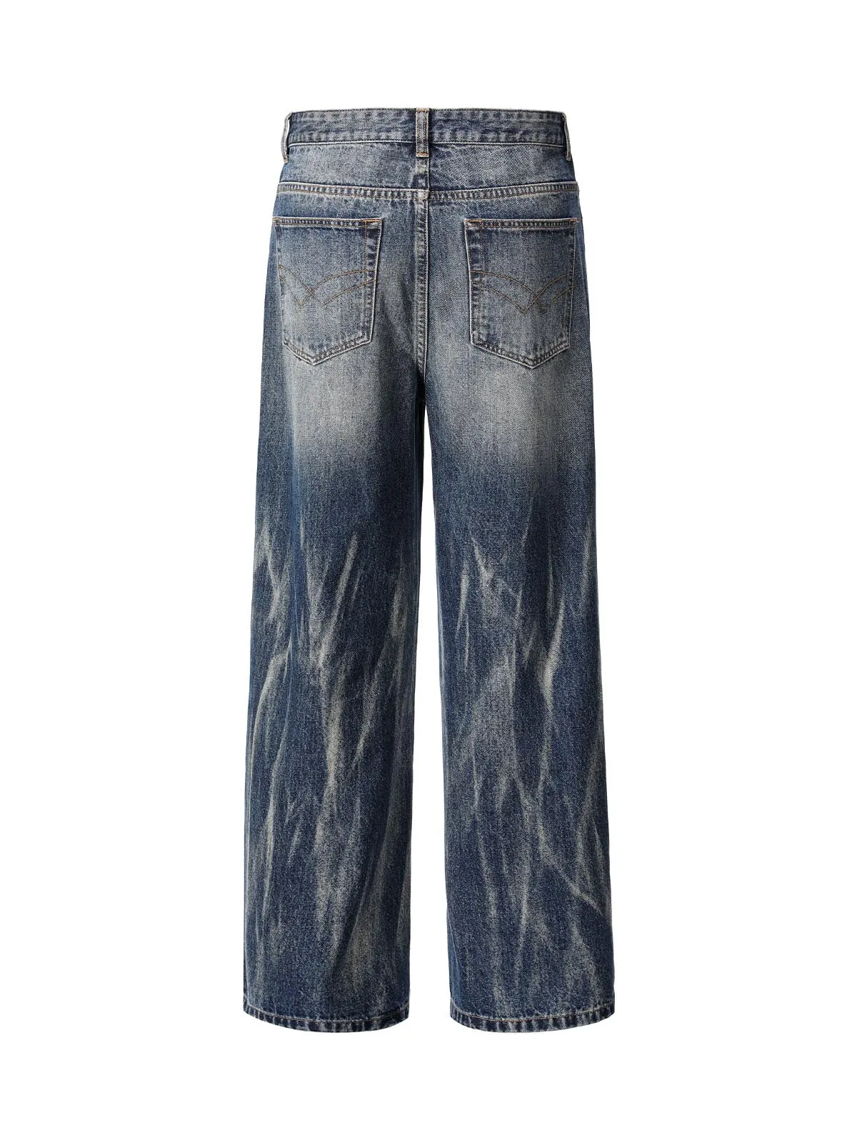 Tie Dyed Wrinkled Effect Straight Jeans sold by Thesupermade product image thumbnail 2