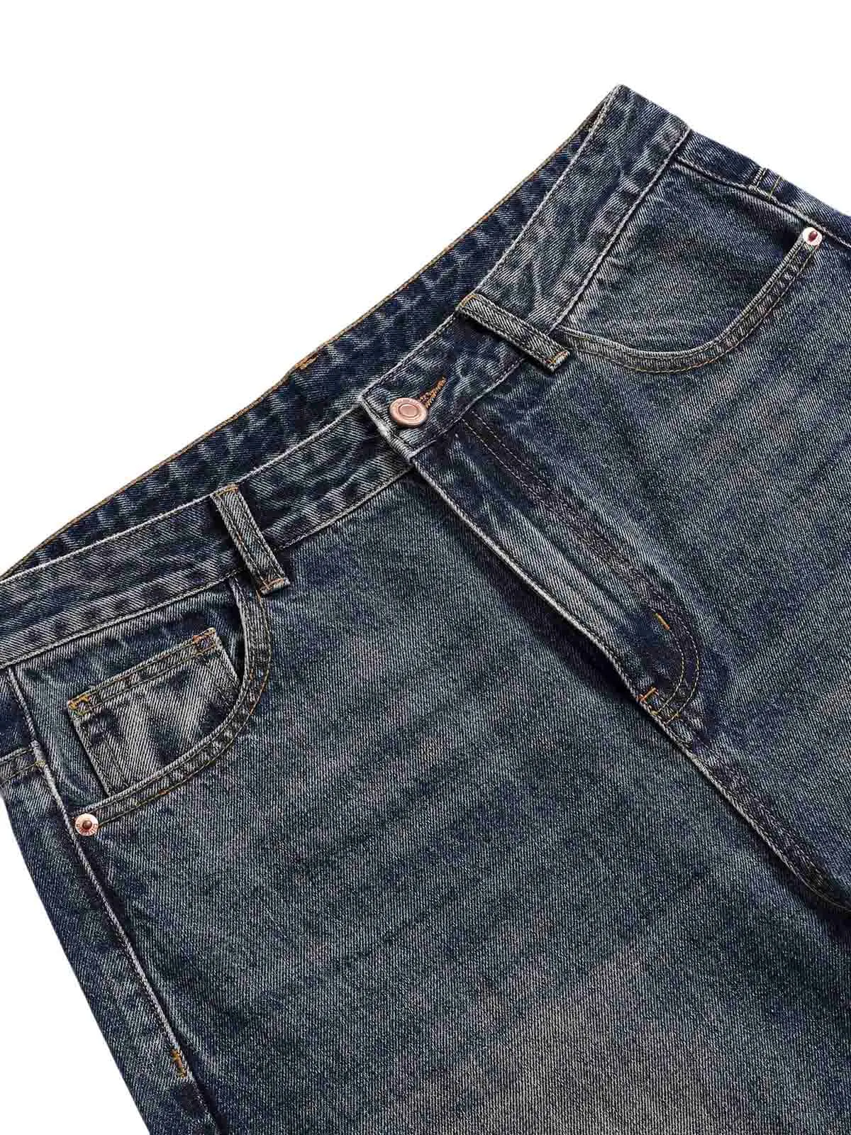 Tie Dyed Wrinkled Effect Straight Jeans sold by Thesupermade product image thumbnail 3