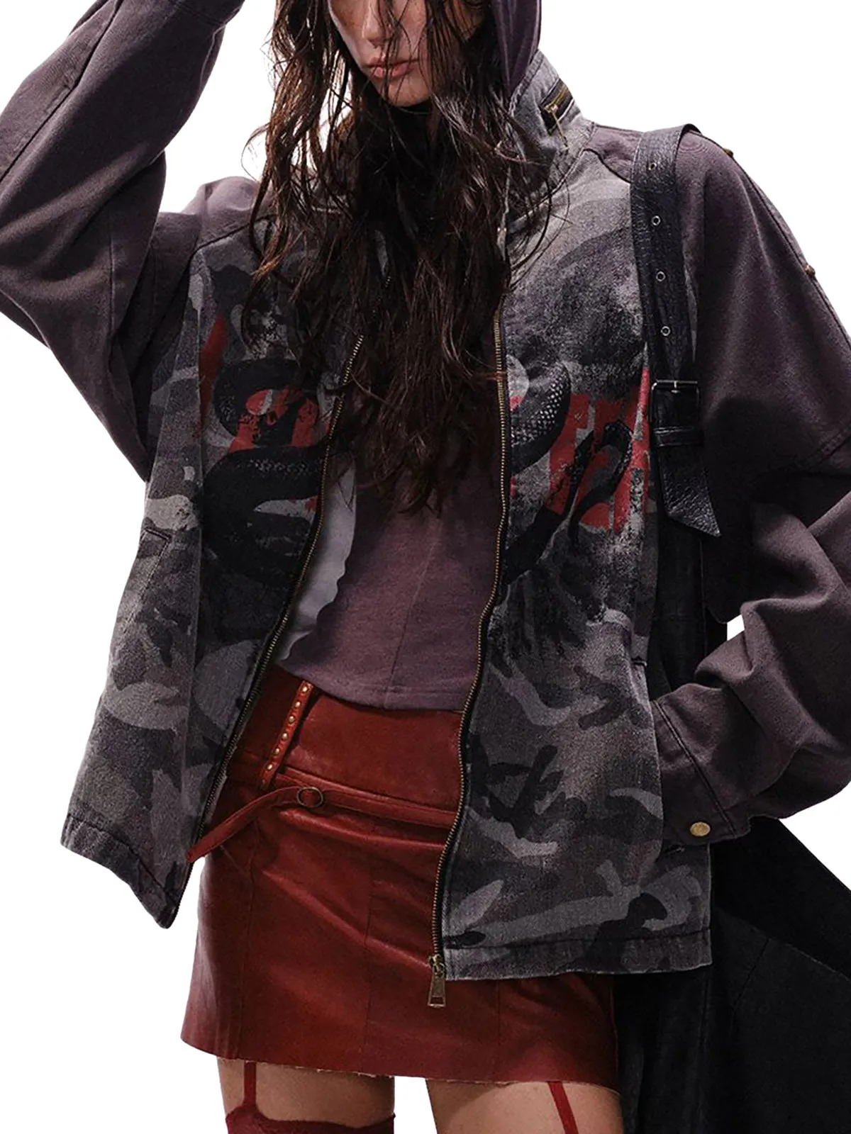 Camouflage Stitching Stand Collar Military Jacket sold by Thesupermade product image thumbnail 2