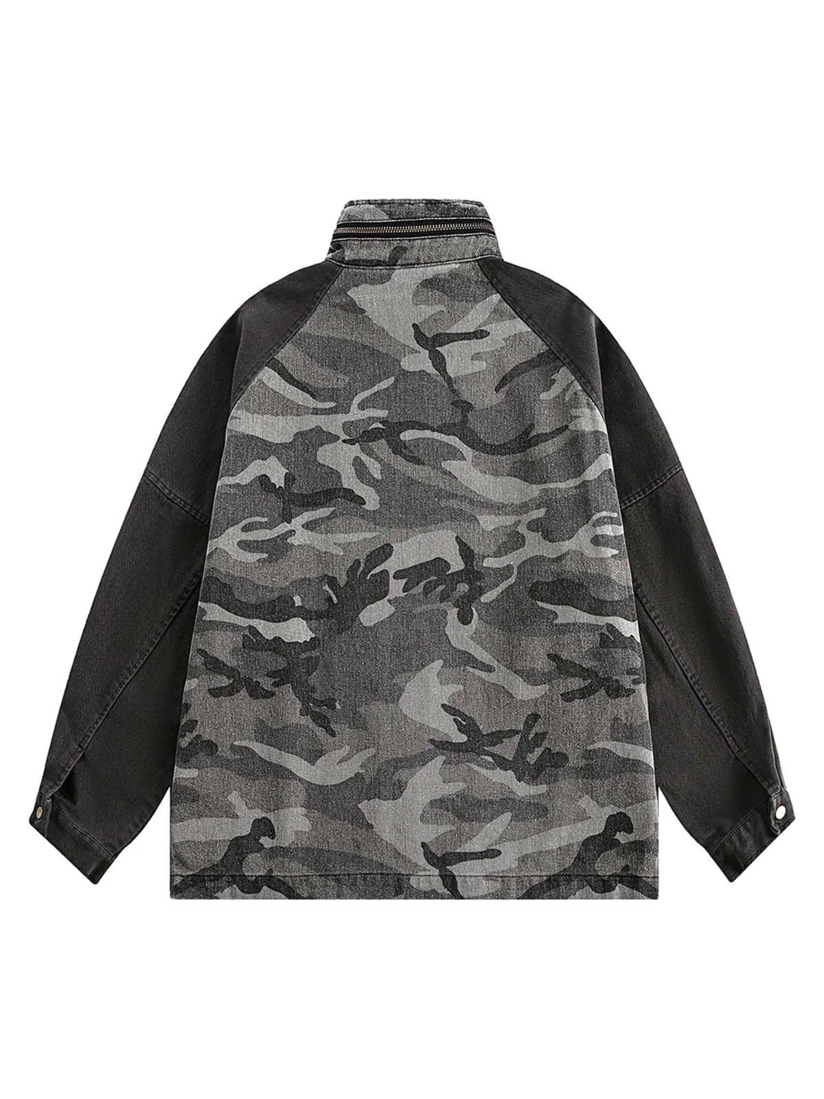 Camouflage Stitching Stand Collar Military Jacket sold by Thesupermade product image thumbnail 4