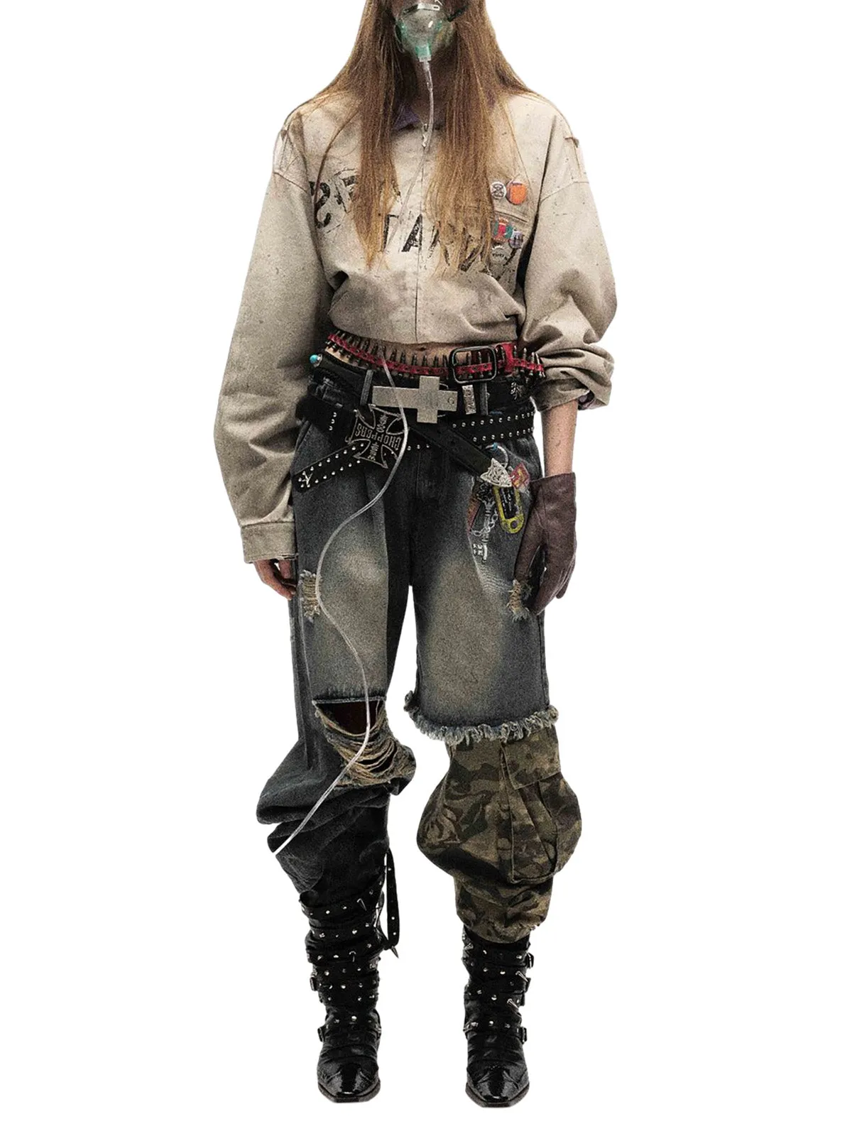 Retro Badge Dirty Dye Detroit Jacket sold by Thesupermade product image thumbnail 4