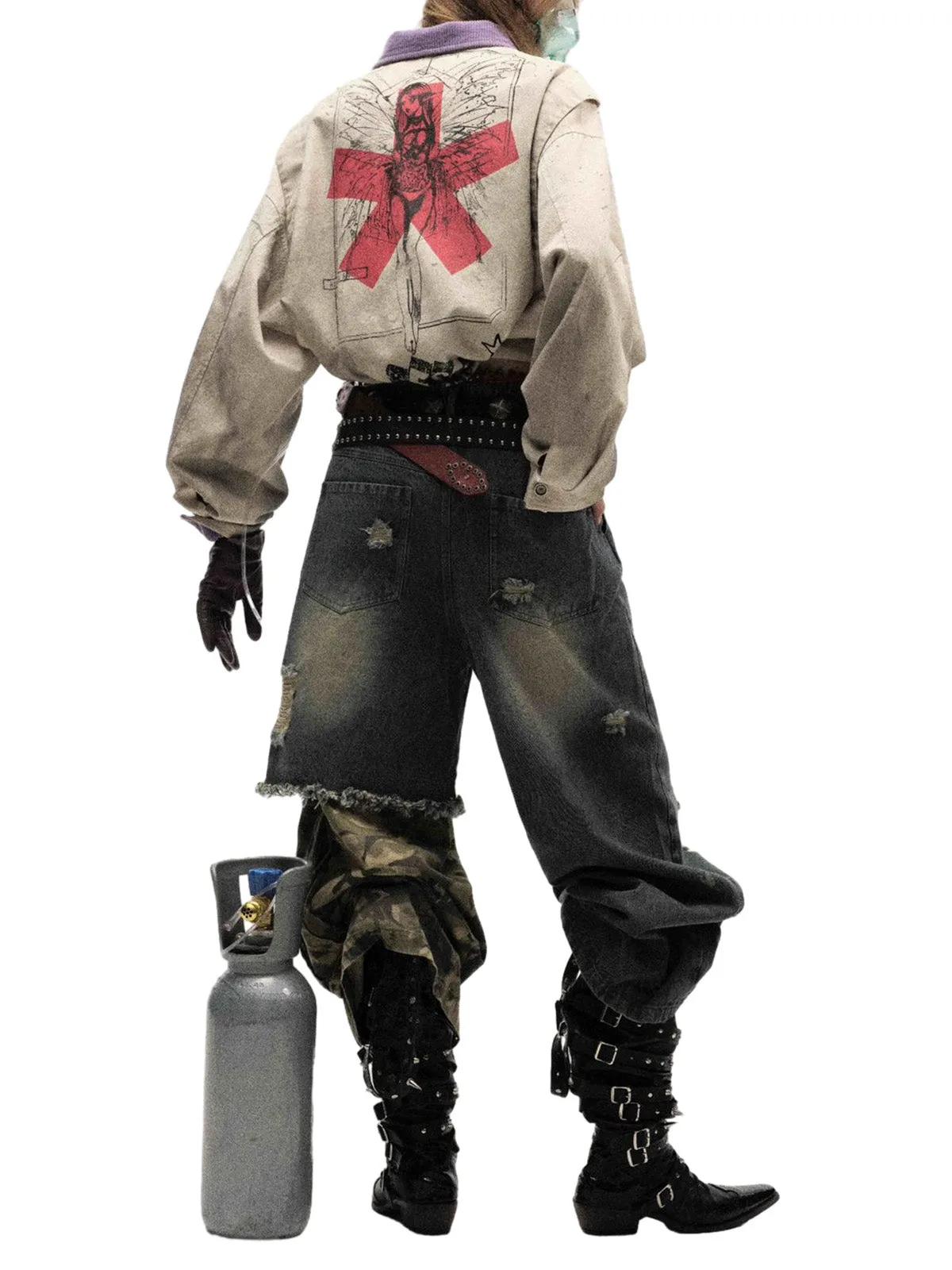 Retro Badge Dirty Dye Detroit Jacket sold by Thesupermade product image thumbnail 5