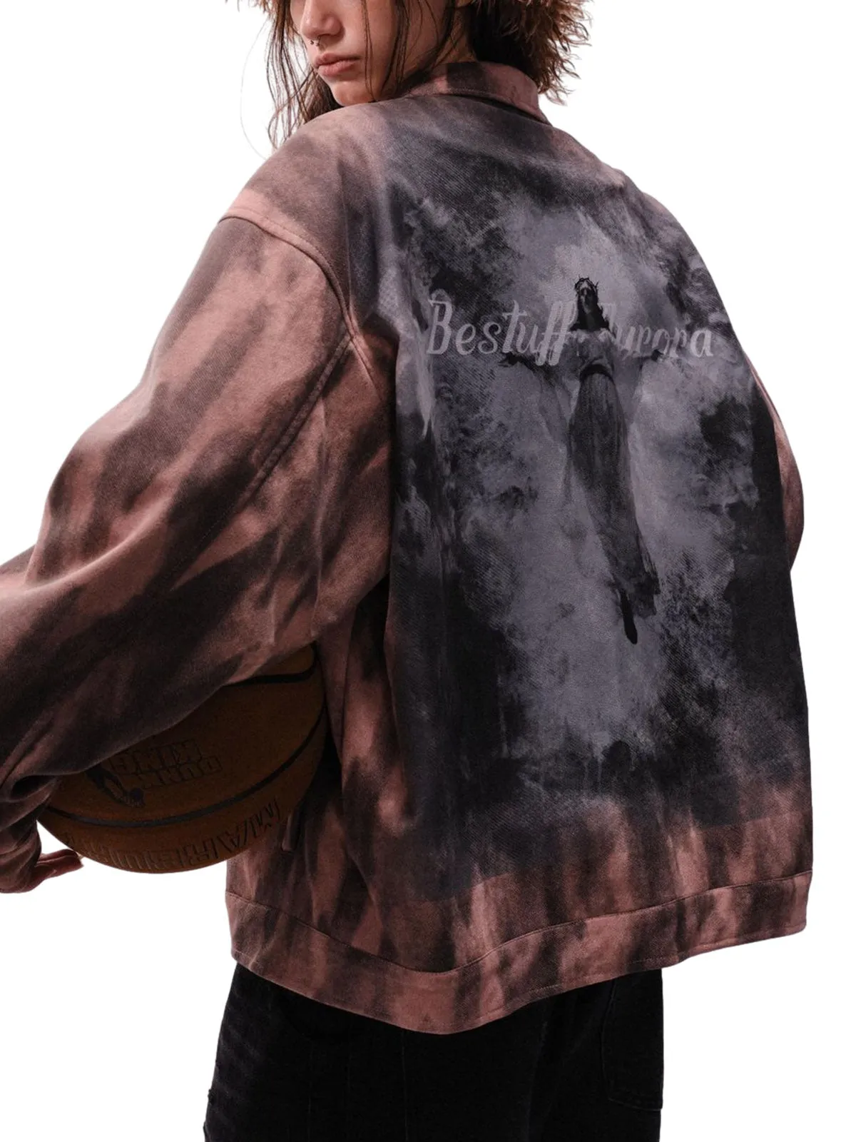 Dark Graffiti Suede Utility Jacket sold by Thesupermade product image thumbnail 2