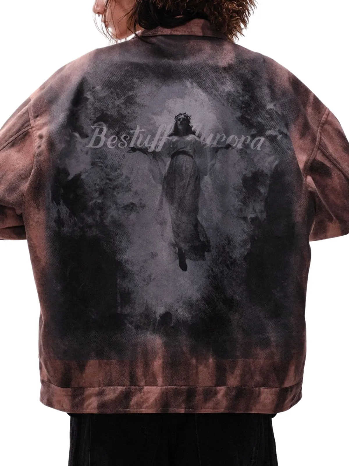 Dark Graffiti Suede Utility Jacket sold by Thesupermade product image thumbnail 4