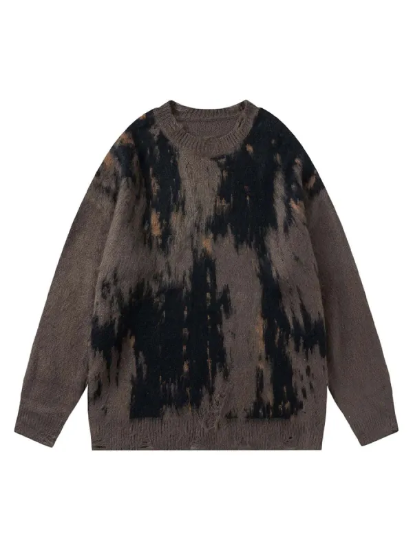 Retro Crew Neck Cheetah Print Knit Sweater sold by Thesupermade