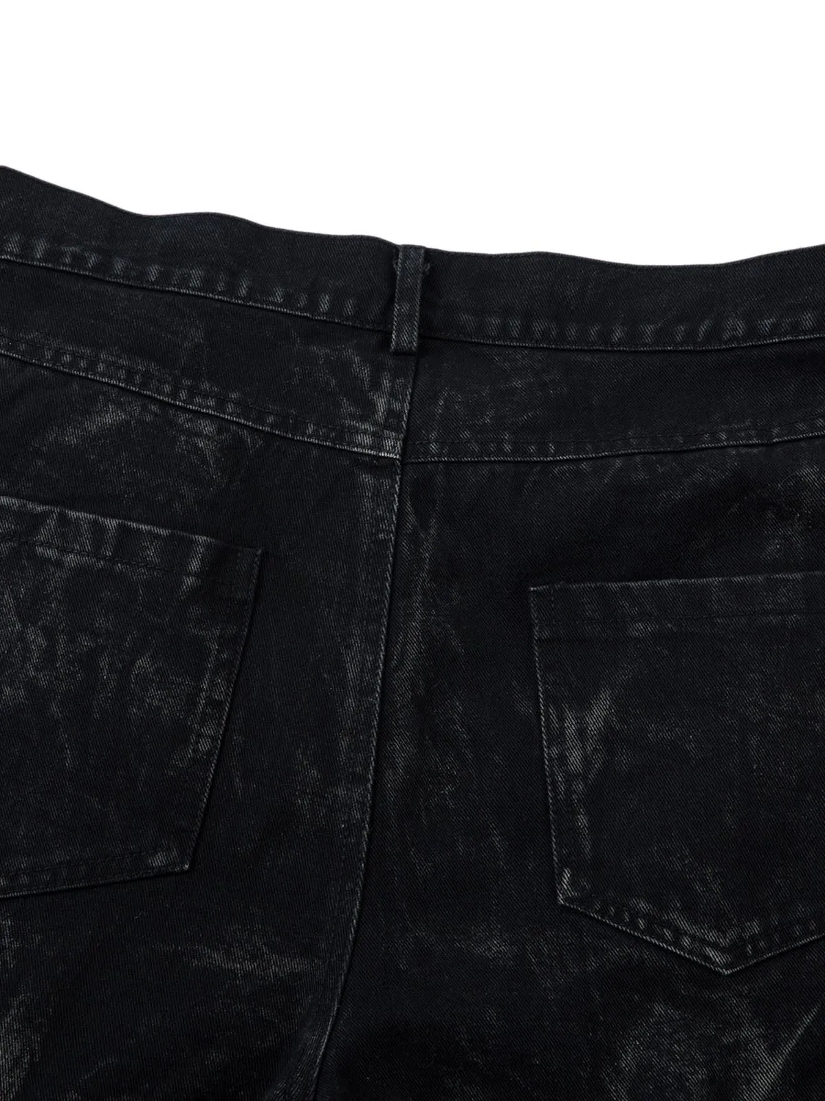 Denim Heavy Washed Distressed Pleated Baggy Jeans - 2282 sold by Thesupermade product image thumbnail 4