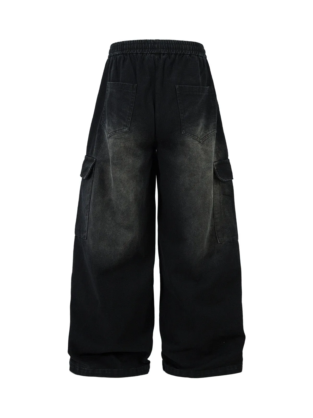 Washed Multi Pocket Drawstring Cargo Jeans sold by Thesupermade product image thumbnail 2