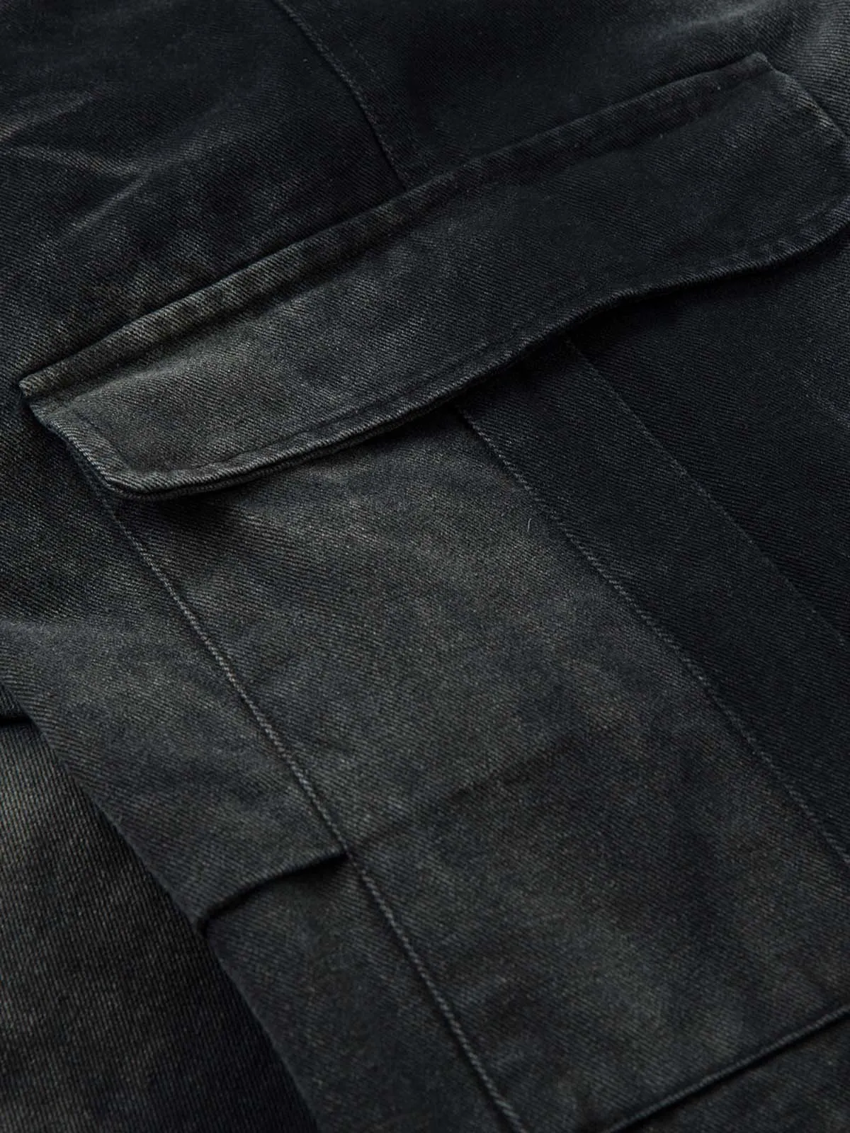 Washed Multi Pocket Drawstring Cargo Jeans sold by Thesupermade product image thumbnail 4