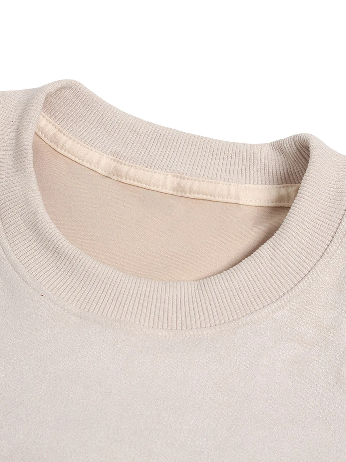 Metallic Print Suede Crew Neck T-Shirt sold by Thesupermade product image thumbnail 5
