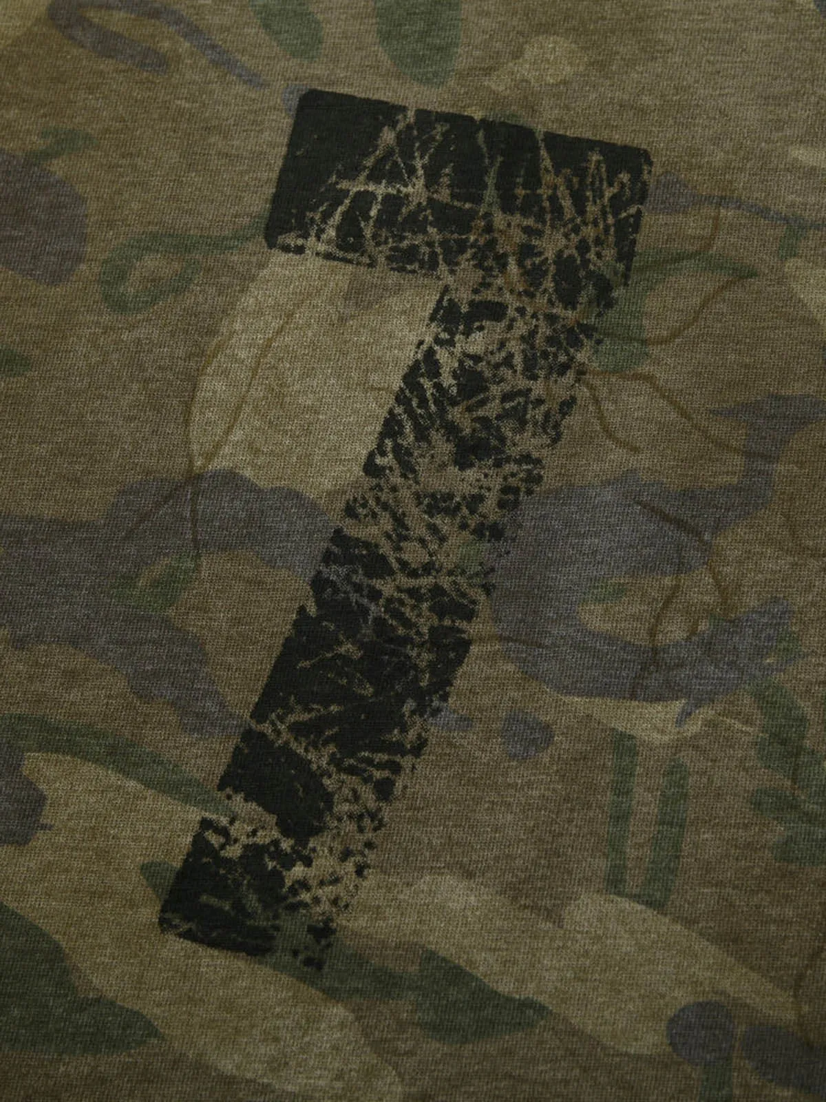 Camouflage Spliced Faux Two-Piece Long-sleeve T-shirt sold by Thesupermade product image thumbnail 5