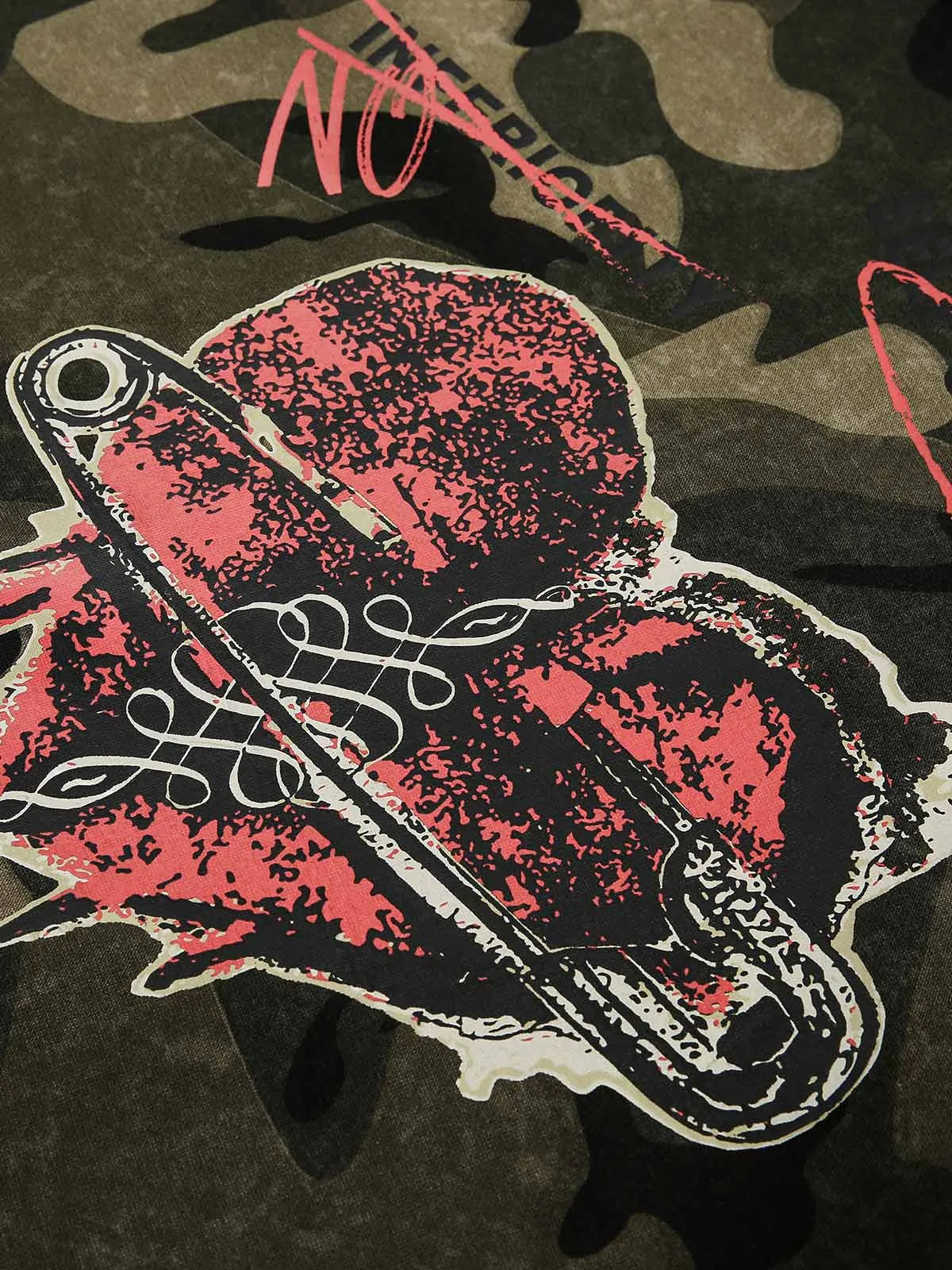 Vintage Camouflage Flame Heart Print Hoodie sold by Thesupermade product image thumbnail 4