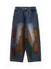 Distressed Ink Graffiti Straight Jeans sold by Thesupermade