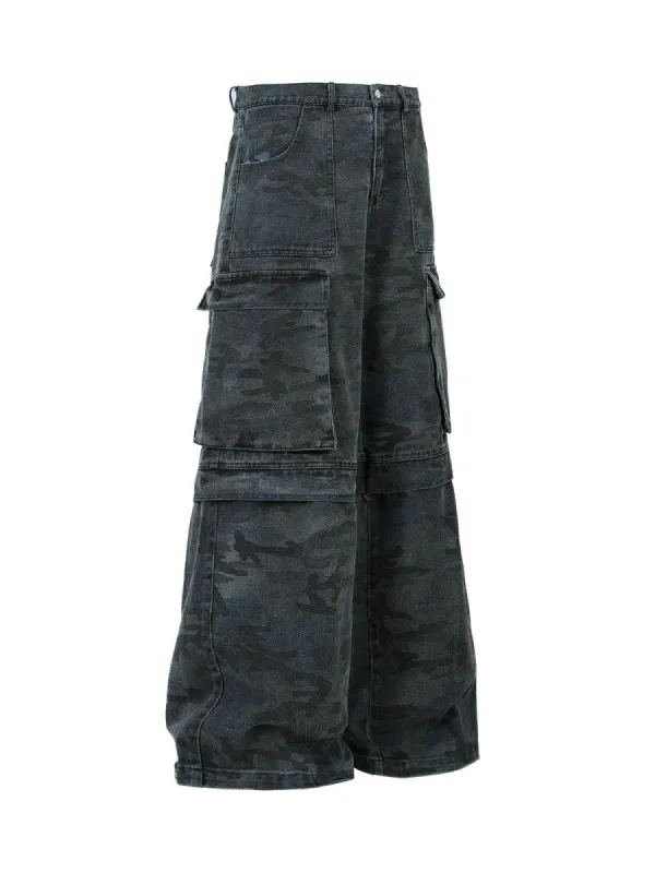 Retro Camouflage Cargo Multi Pocket Cargo Pants - 2291 sold by Thesupermade