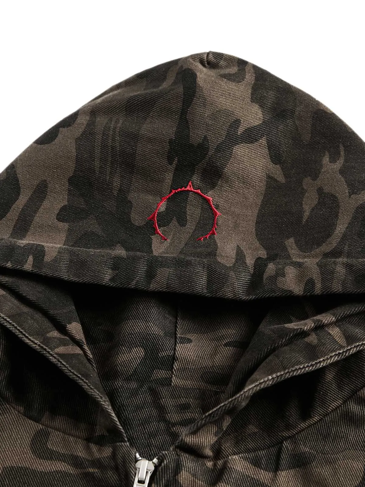 Deconstructed Camouflage Workwear Cardigan Hooded Jacket - 2290 sold by Thesupermade product image thumbnail 4