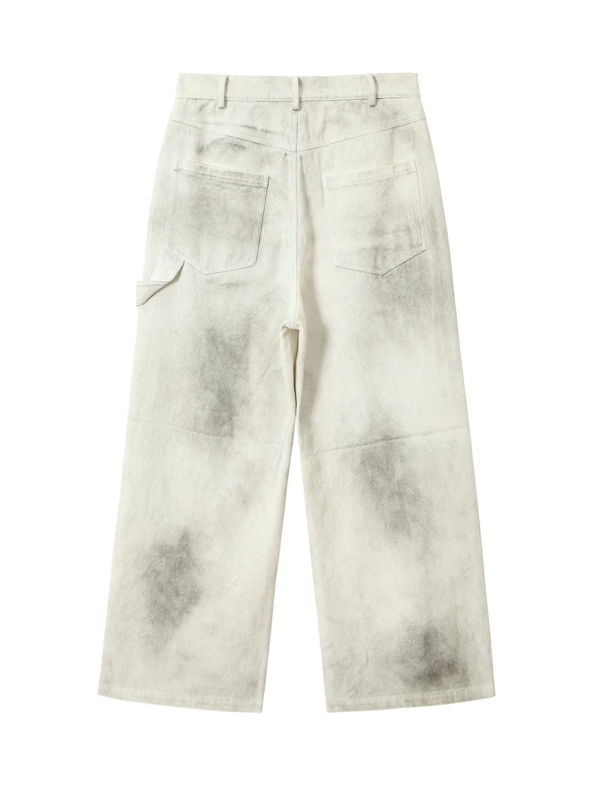 Washed Tie-Dyed White Work Pants sold by Thesupermade product image thumbnail 2