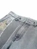 Ripped Lace Patchwork Straight Jeans sold by Thesupermade