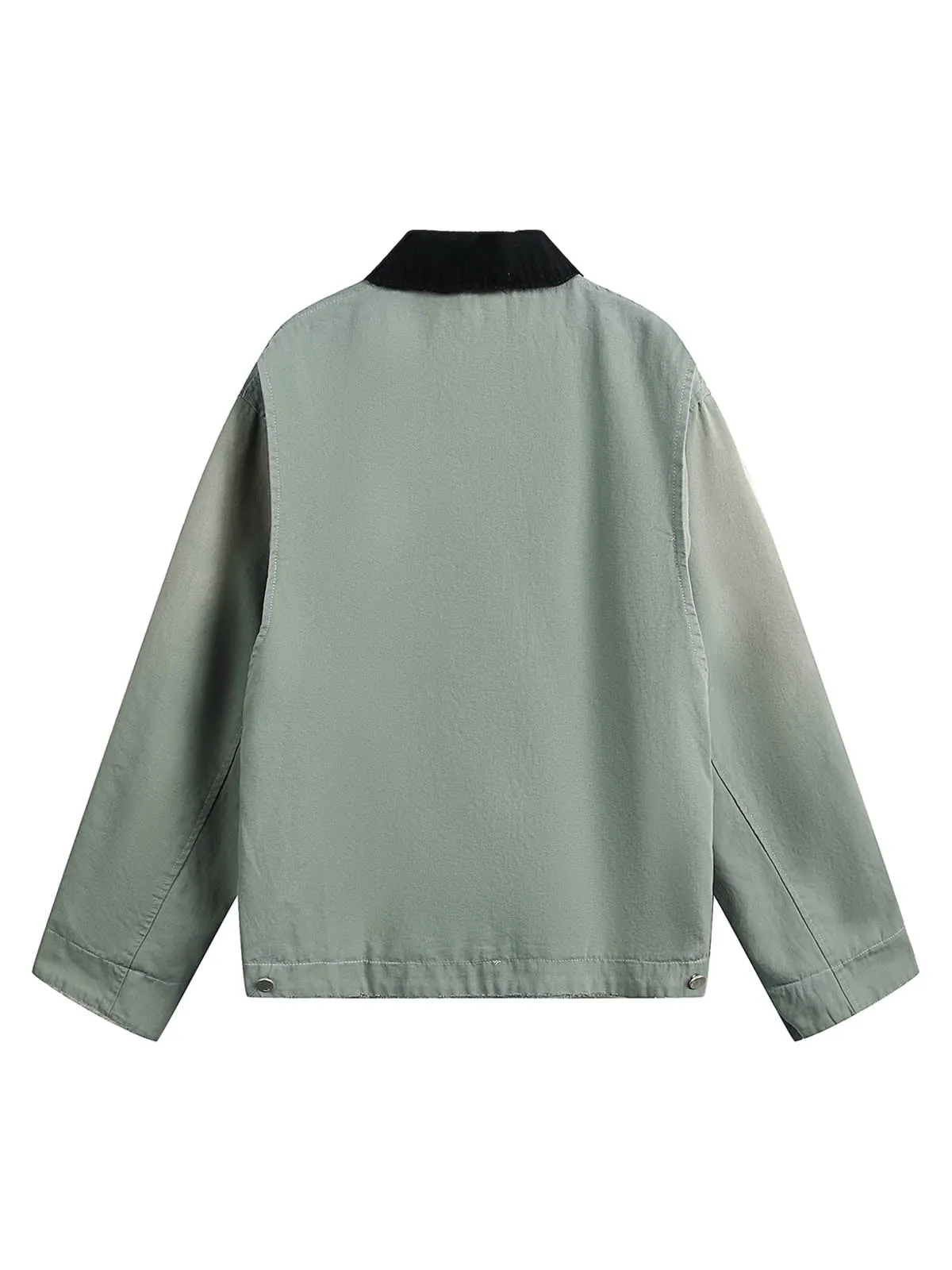 Washed Ripped Gradient Zip Up Work Jacket sold by Thesupermade product image thumbnail 4