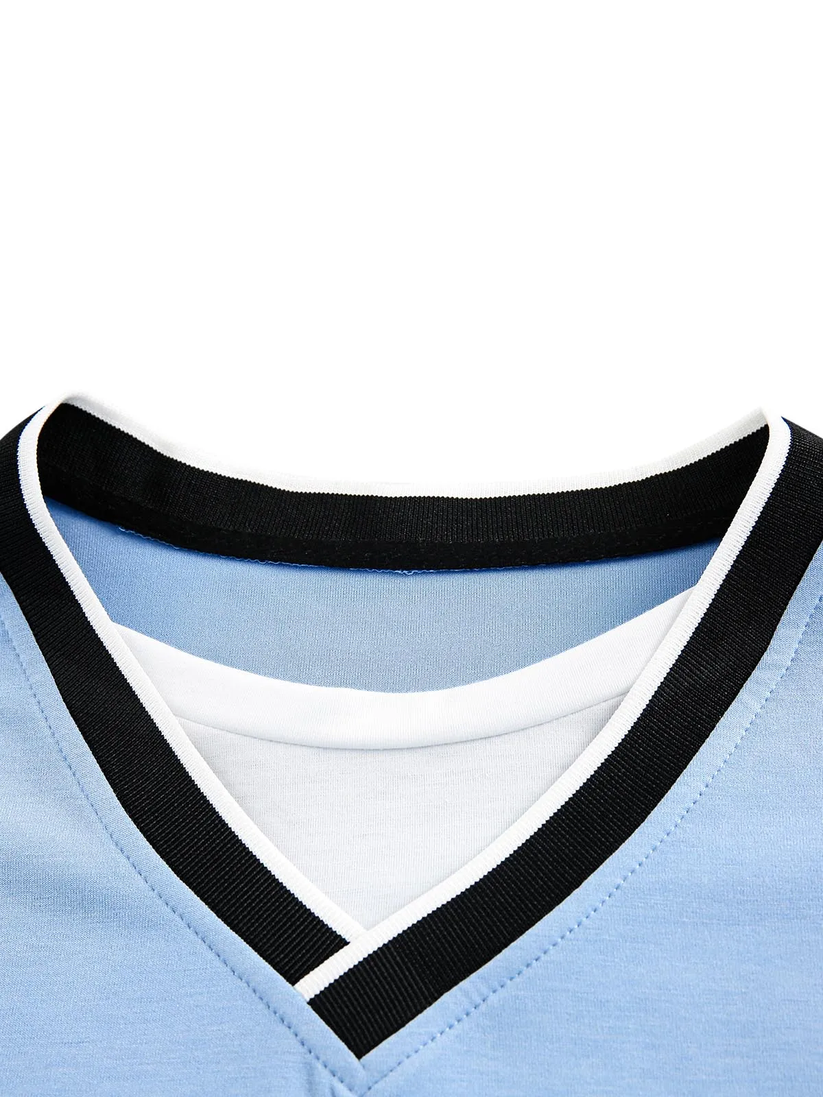 Faux Two-Piece Jersey Print Long Sleeve T-shirt - 2296 sold by Thesupermade product image thumbnail 5