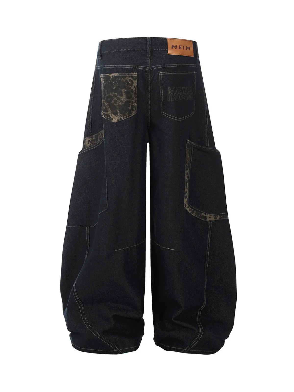 Deconstructed Cheetah Print Baggy Barrel Jeans - 2286 sold by Thesupermade product image thumbnail 2