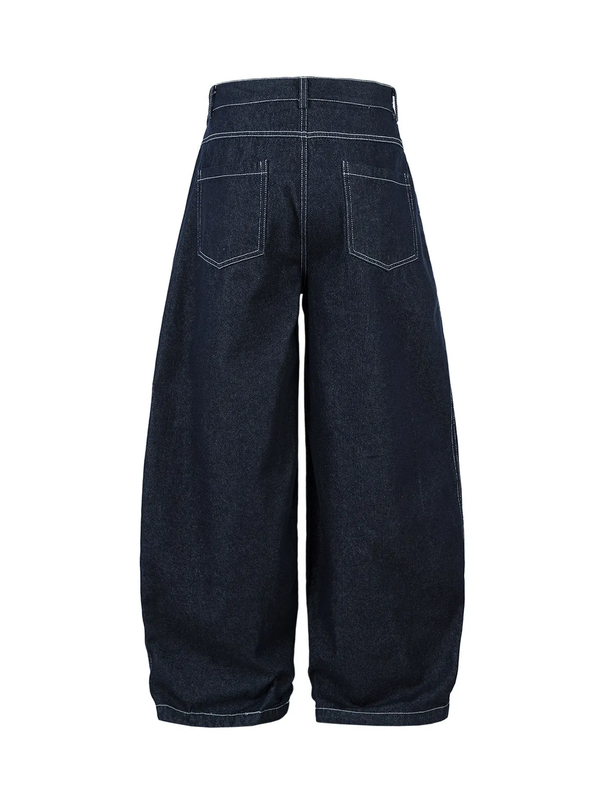 Deconstructed Contrast Stitching Pleated Baggy Barrel Jeans - 2343 sold by Thesupermade product image thumbnail 2