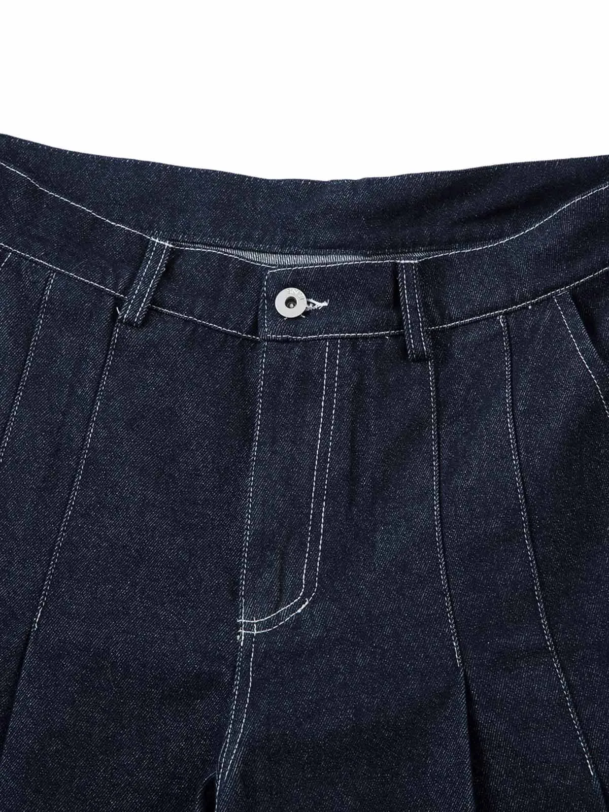 Deconstructed Contrast Stitching Pleated Baggy Barrel Jeans - 2343 sold by Thesupermade product image thumbnail 4