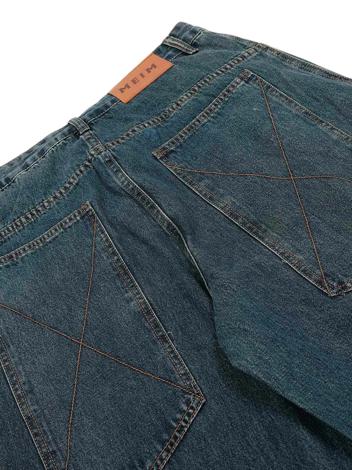 Washed Deconstructed Split Scimitar Baggy Barrel Jeans sold by Thesupermade product image thumbnail 5