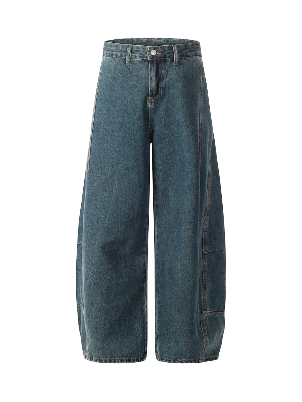Washed Deconstructed Split Scimitar Baggy Barrel Jeans sold by Thesupermade