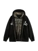 Camouflage Patchwork Faux Two-Piece Print Hooded Sweatshirt sold by Thesupermade