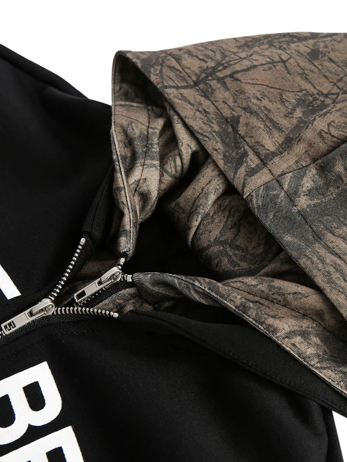 Camouflage Patchwork Faux Two-Piece Print Hooded Sweatshirt sold by Thesupermade product image thumbnail 5