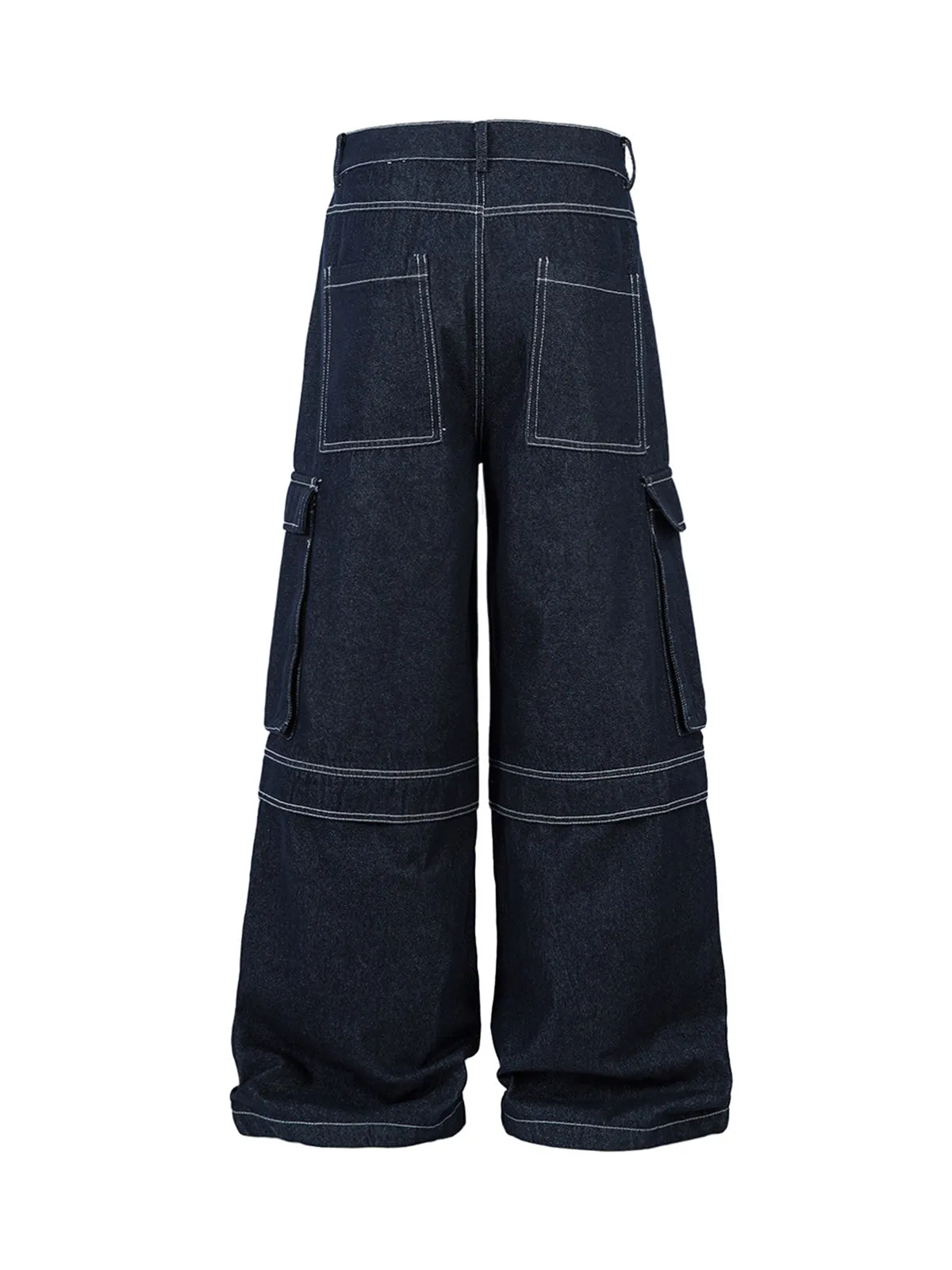 Washed Multi Pocket Baggy Cargo Jeans sold by Thesupermade product image thumbnail 2