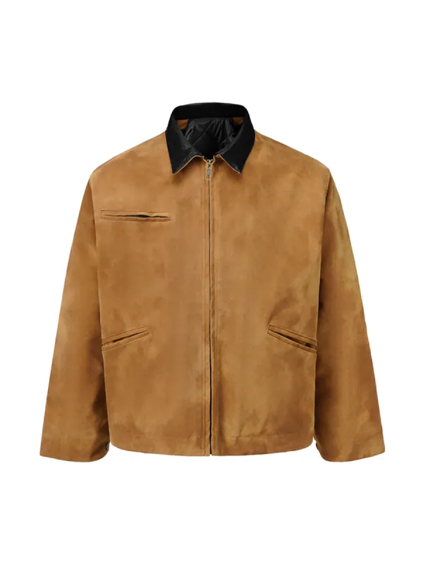Vintage Heavy Suede Quilted Work Jacket sold by Thesupermade