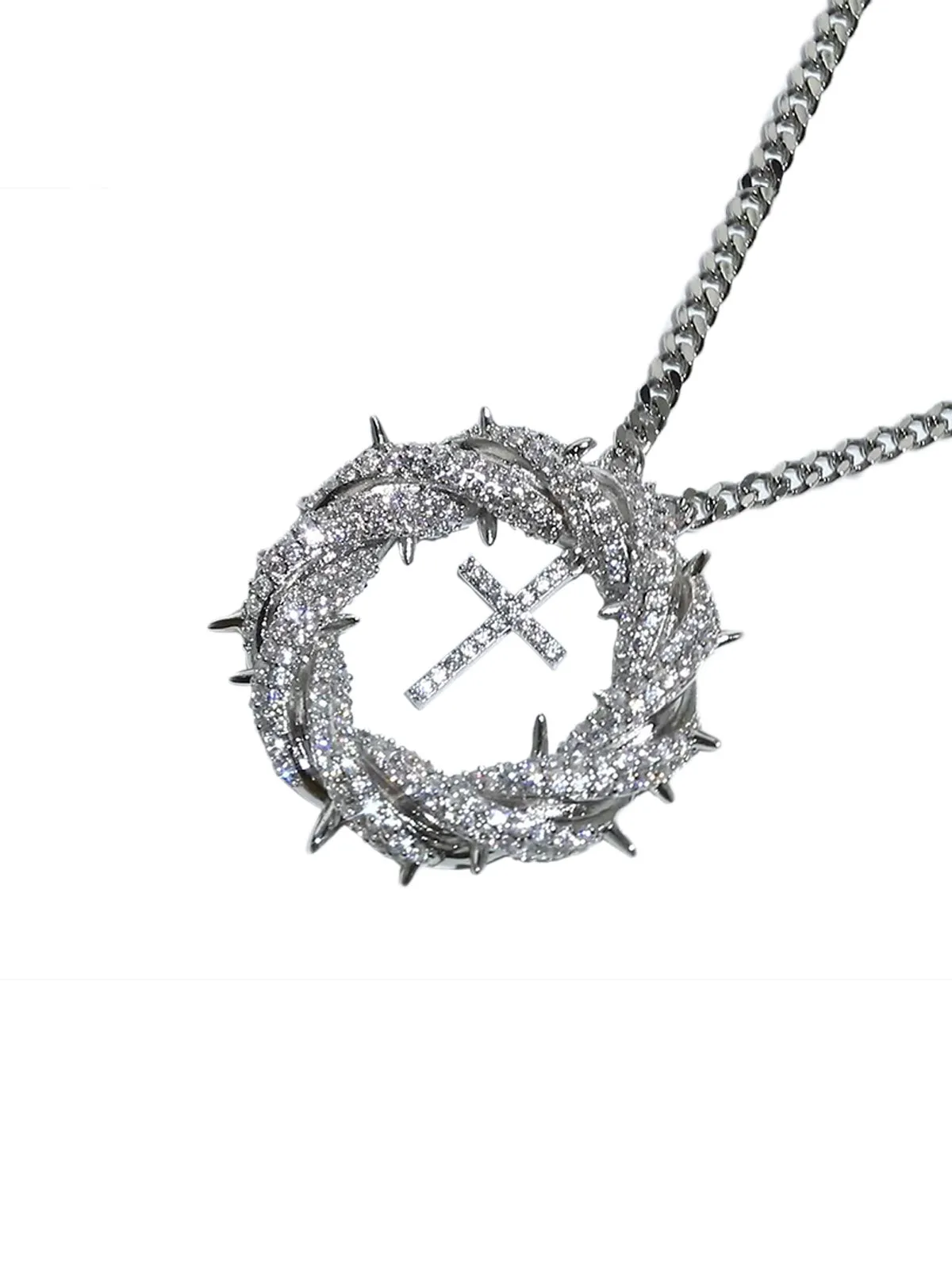 Twisted Cross Zircon Pendant Copper Necklace sold by Thesupermade product image thumbnail 3