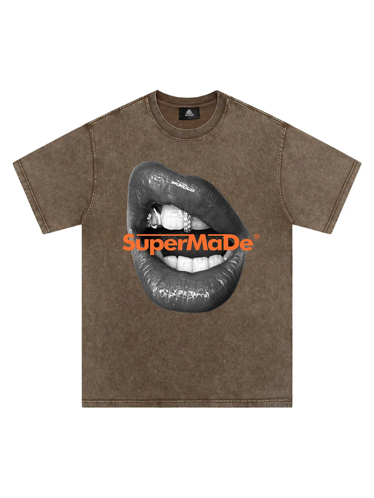 Lips Print Short Sleeve T-shirt - 2411 sold by Thesupermade product image thumbnail 3