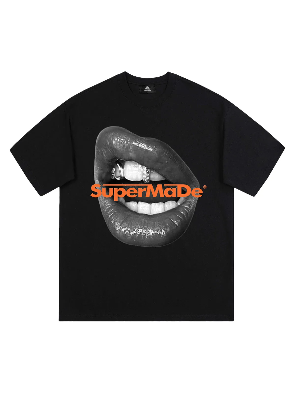 Lips Print Short Sleeve T-shirt - 2411 sold by Thesupermade