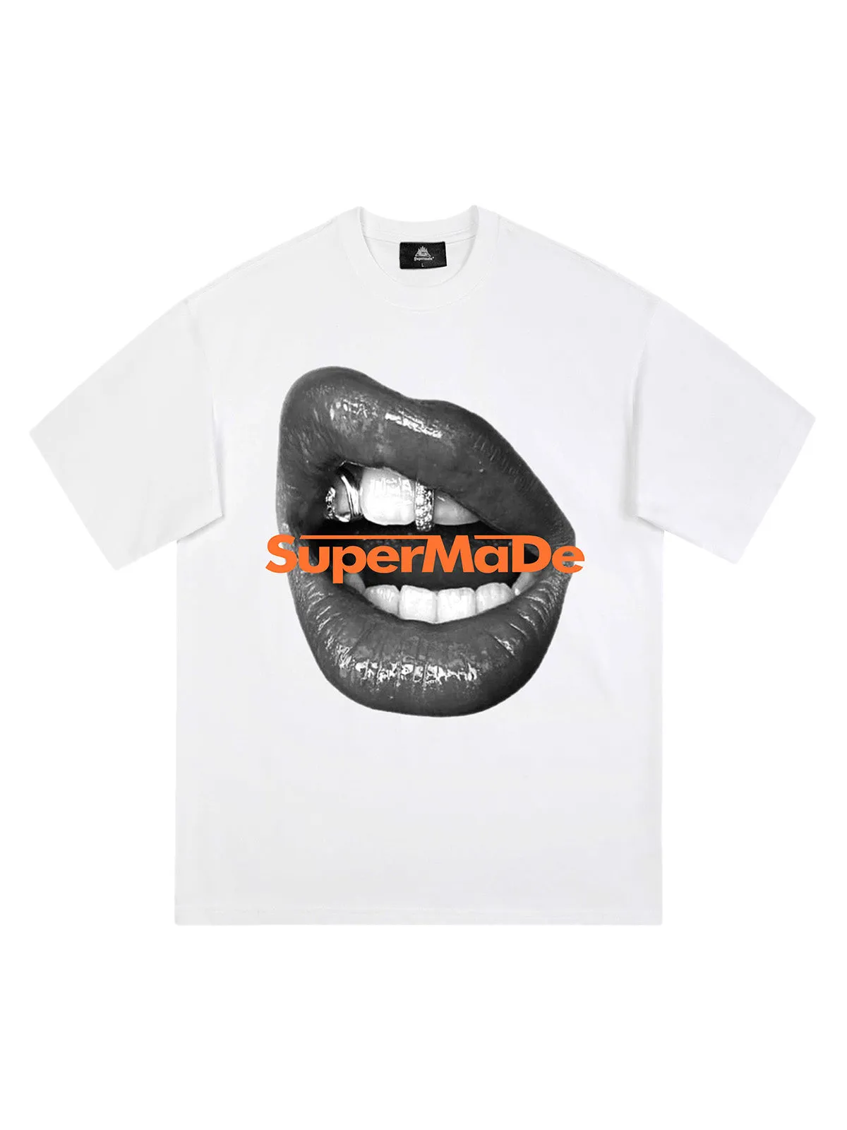 Lips Print Short Sleeve T-shirt - 2411 sold by Thesupermade product image thumbnail 2