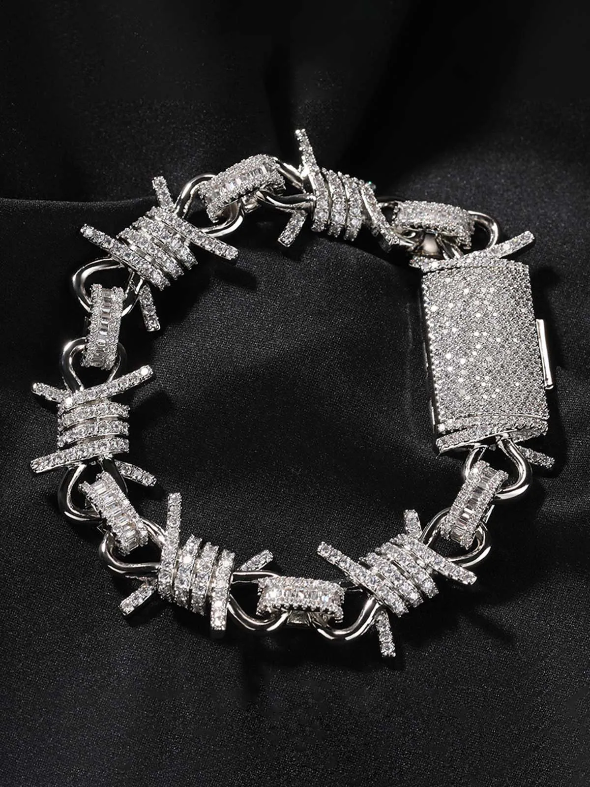 Punk Style Knot Hotfix Rhinestone Bracelet sold by Thesupermade product image thumbnail 4